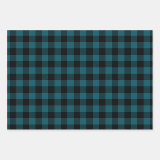 Blauwgroen blauw Ombre Buffalo Plays Small Inpakpapier Vel (Voorkant)