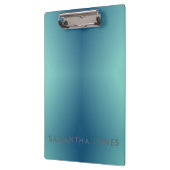 Blauwgroen Blauw Ombre Eenvoudig plat Persoonlijke Klembord (Links)