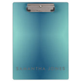 Blauwgroen Blauw Ombre Eenvoudig plat Persoonlijke Klembord (Voorkant)