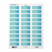 Blauwgroen & Blauw Ombre Waterverf bijpassend ontw Etiket (Full Sheet)