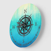 Blauwgroen blauw Ombre Zee Grote Klok (Hoek)