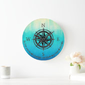 Blauwgroen blauw Ombre Zee Grote Klok (Huis)