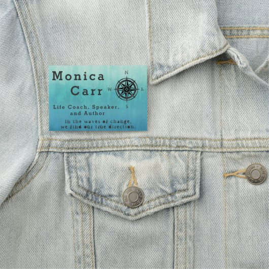 Blauwgroen blauw Ombre Zee Naamplaatje (In situ)