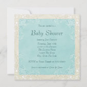Blauwgroen blauw  ooievaars Baby shower Kaart (Achterkant)