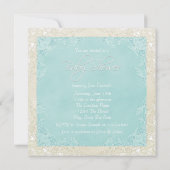 Blauwgroen blauw ooievaars Baby shower Kaart (Achterkant)