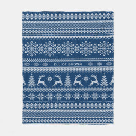 Blauwgroen blauw op maat gesneden kerstkeuken fleece deken