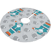 blauwgroen blauw oranje kerstfeest santa claus bas kerstboom rok (Gekanteld)