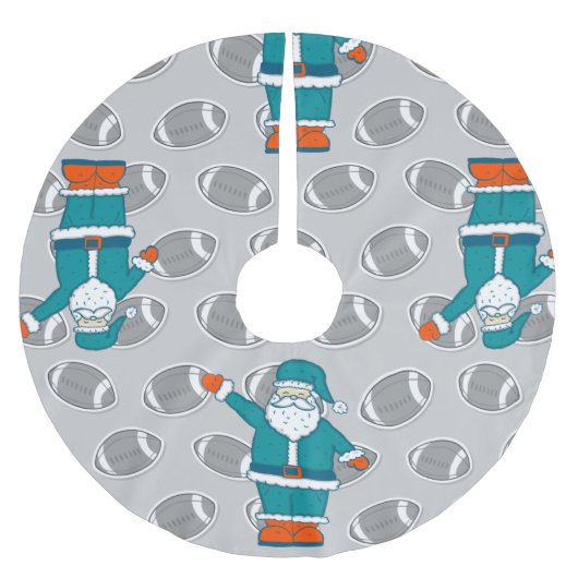 blauwgroen blauw oranje kerstfeest santa claus bas kerstboom rok (Voorkant)