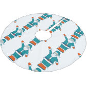 blauwgroen blauw oranje kerstfeest santa claus kerstboom rok (Gekanteld)