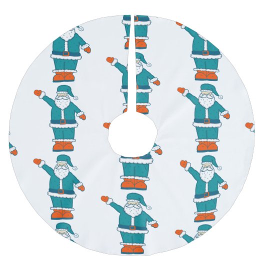 blauwgroen blauw oranje kerstfeest santa claus kerstboom rok (Voorkant)