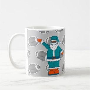 blauwgroen blauw oranje xmas zwarte santa claus ba koffiemok