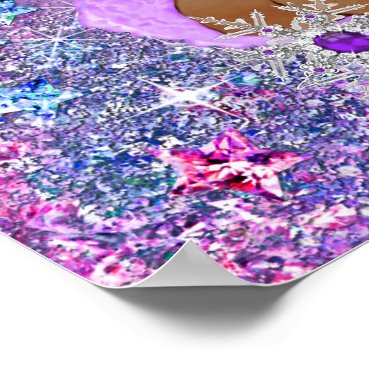 Blauwgroen Blauw Paars Roze Princess Baby shower E Poster (Hoek)