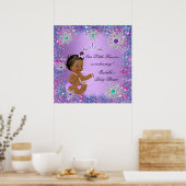 Blauwgroen Blauw Paars Roze Princess Baby shower E Poster (Keuken)