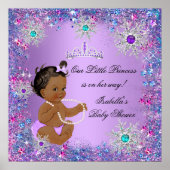 Blauwgroen Blauw Paars Roze Princess Baby shower E Poster (Voorkant)