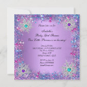 Blauwgroen blauw Paars roze prinses Baby shower Bl Kaart (Achterkant)