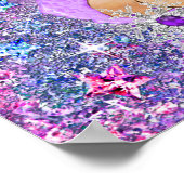 Blauwgroen blauw Paars roze prinses Baby shower Br Poster (Hoek)