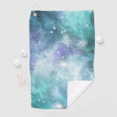 Blauwgroen blauw Paars Star Nebula Space Galaxy Un Golfhanddoek (Insitu)