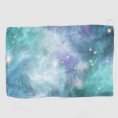 Blauwgroen blauw Paars Star Nebula Space Galaxy Un Golfhanddoek (Horizontaal)