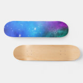 Blauwgroen blauw Paars Star Nebula Space Galaxy Un Persoonlijk Skateboard (Horizontaal)