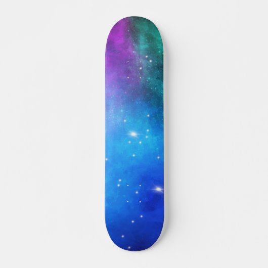 Blauwgroen blauw Paars Star Nebula Space Galaxy Un Persoonlijk Skateboard (Voorkant)