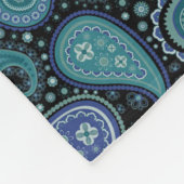 Blauwgroen blauw paisley Floral Pattern Fleece Deken (Hoek)