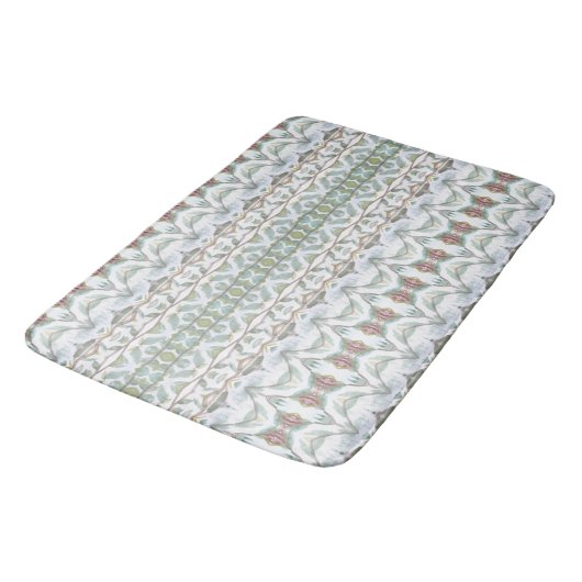 Blauwgroen blauw patroon badmat (Gekanteld)