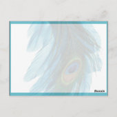 Blauwgroen Blauw Pauw Pluim Tafelnummer (Achterkant)