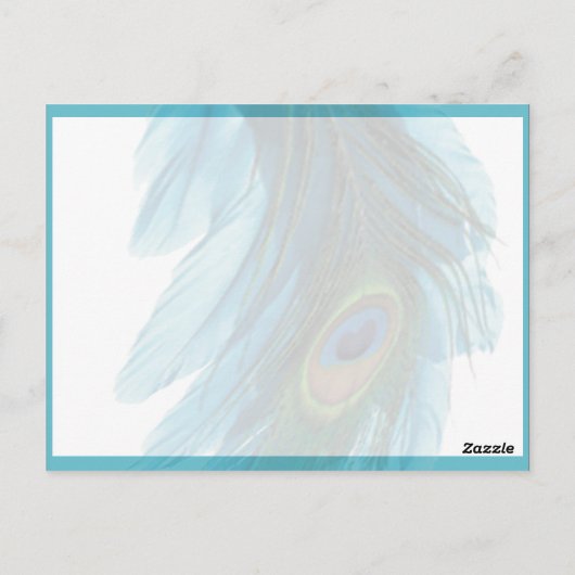 Blauwgroen Blauw Pauw Pluim Tafelnummer (Achterkant)