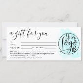 Blauwgroen blauw penseelcadeaucertificaat logo (Voorkant)