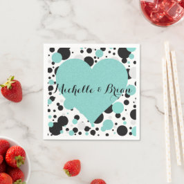 Blauwgroen blauw poka Dot Party Cocktail Napkins Servetten