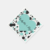 Blauwgroen blauw poka Dot Party Cocktail Napkins Servetten (Hoek)