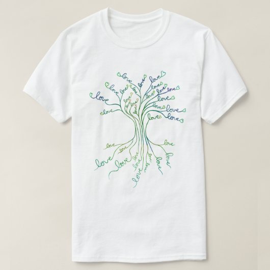 Blauwgroen blauw positief Ouderschap met een liefd T-shirt (Design voorkant)