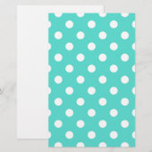 Blauwgroen blauw puntpatroon briefpapier (Voorkant / Achterkant)