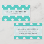 Blauwgroen blauw puntpatroon visitekaartje (Voorkant / Achterkant)