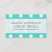 Blauwgroen blauw puntpatroon visitekaartje (Achterkant)