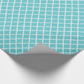 Blauwgroen blauw Quatrefoil Patroon Gift Wrap Cadeaupapier (Hoek)