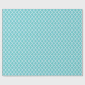 Blauwgroen blauw Quatrefoil Patroon Gift Wrap Cadeaupapier (Vlak)