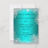 Blauwgroen blauw Quinceanera 15e verjaardag Kaart (Achterkant)