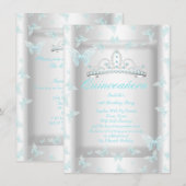  Blauwgroen blauw Quinceanera partij Tiara Butterf Kaart (Voorkant / Achterkant)