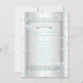  Blauwgroen blauw Quinceanera partij Tiara Butterf Kaart (Achterkant)