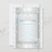  Blauwgroen blauw Quinceanera partij Tiara Butterf Kaart (Voorkant)