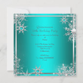 Blauwgroen blauw Quinceanera Winter Wonderland Sno Kaart (Achterkant)