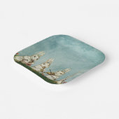 Blauwgroen blauw rammetje paaskonijn en eieren Papieren Bordje (Gebogen)