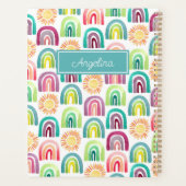 Blauwgroen Blauw Regenbogen & Zonnen Patroon Terug Planner (Achterkant)