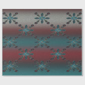 Blauwgroen blauw rood hout cadeaupapier (Vlak)