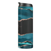 Blauwgroen Blauw Roos Gouden Agaat Dark Bruidsmeis Thermosbeker (Geroteerd rechts)