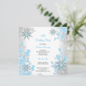 Blauwgroen blauw Roos Winter Wonderland Snowflakes Kaart (Staand voorkant)