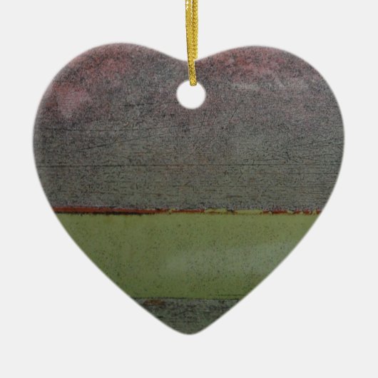 Blauwgroen Blauw Roze Groen geruïneerd Keramisch Ornament (Voorkant)