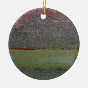 Blauwgroen Blauw Roze Groen geruïneerd Keramisch Ornament