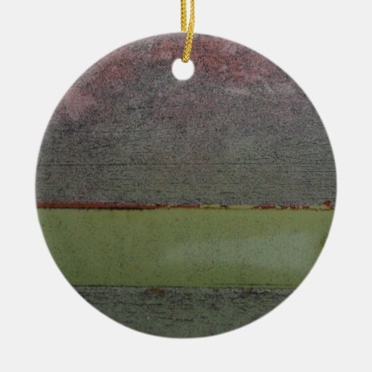 Blauwgroen Blauw Roze Groen geruïneerd Keramisch Ornament (Voorkant)